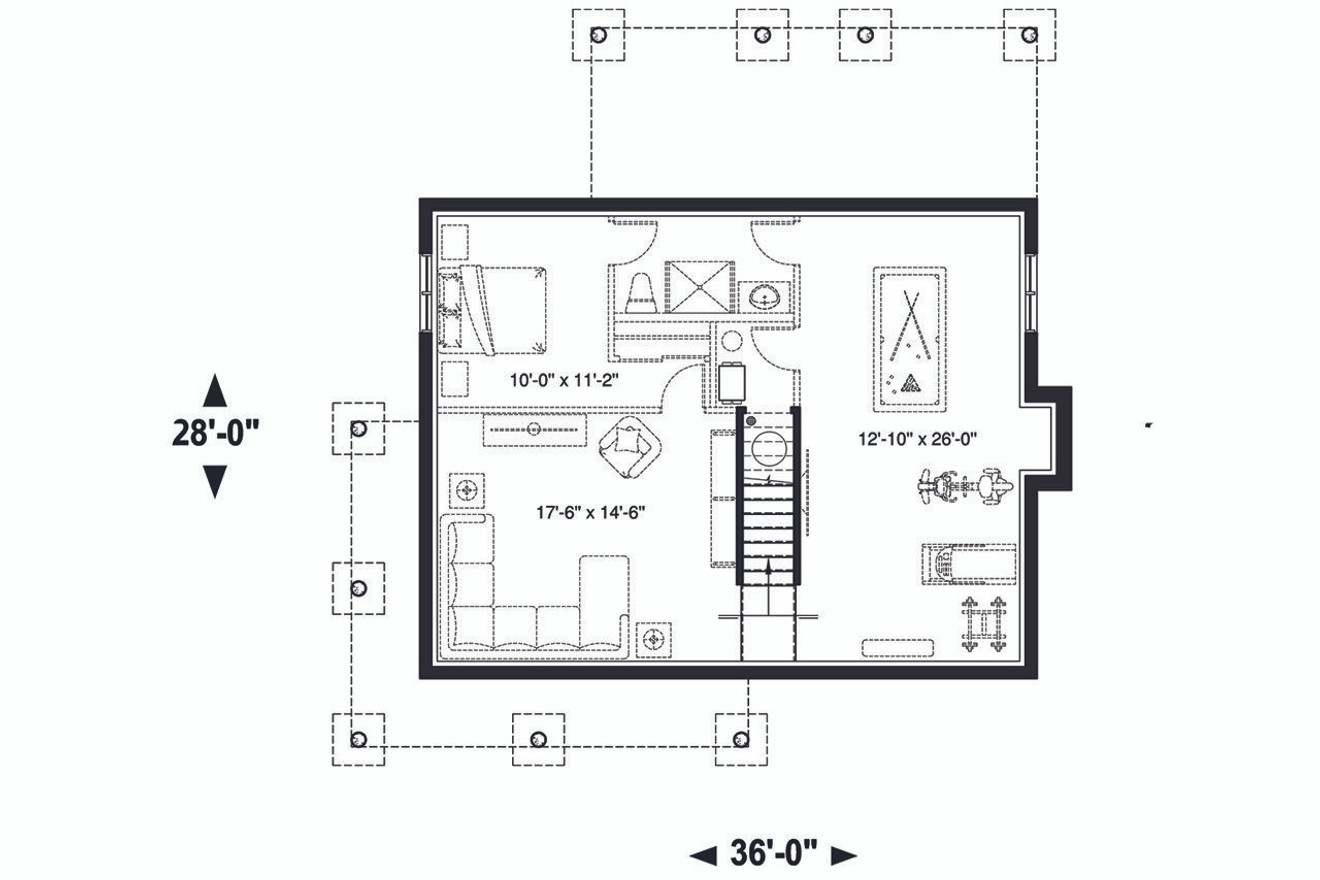 Farmhouse House Plan - Beausejour 4 17007 - Basement Floor Plan