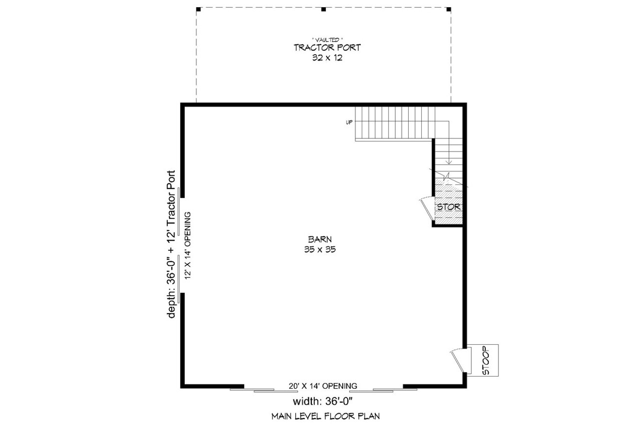 Country House Plan - Waxhaw Barn 17086 - 1st Floor Plan