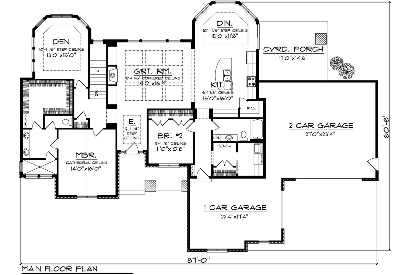 Craftsman House Plan - 17103 - 1st Floor Plan