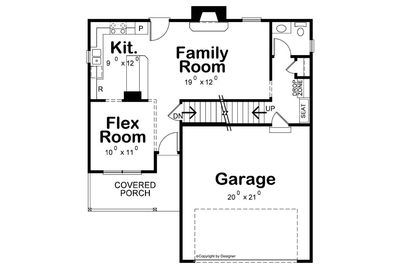 Traditional House Plan - Kuebler 17134 - 1st Floor Plan