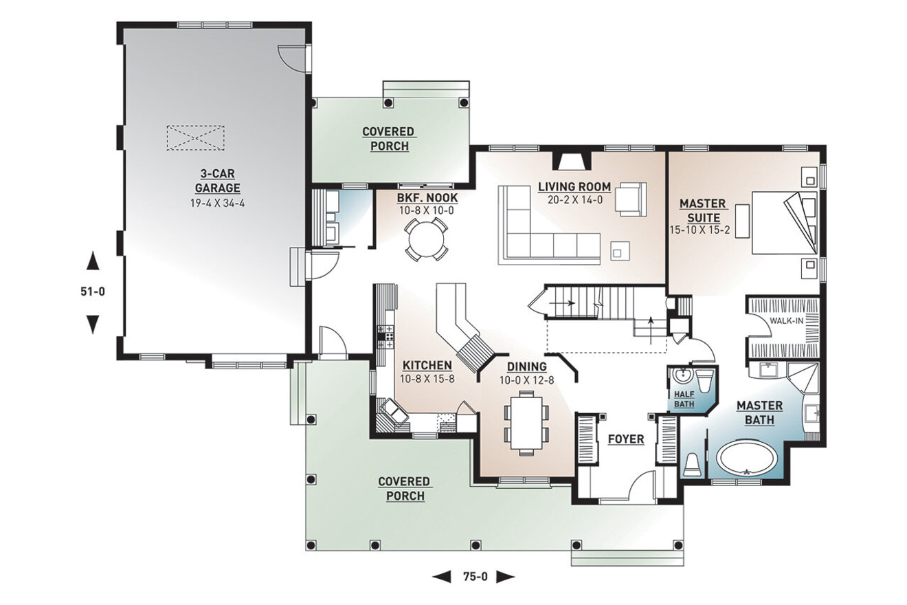 Farmhouse House Plan - Cartwright 17160 - 1st Floor Plan