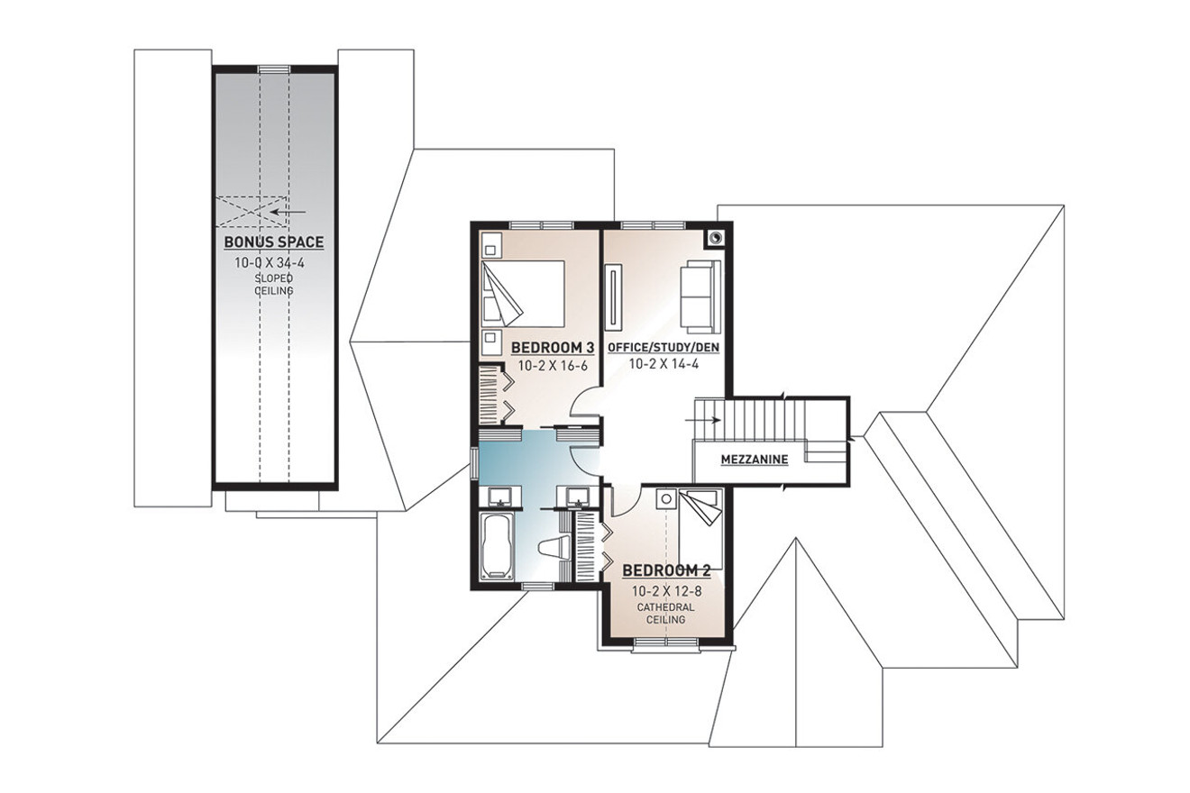 Secondary Image - Farmhouse House Plan - Cartwright 17160 - 2nd Floor Plan