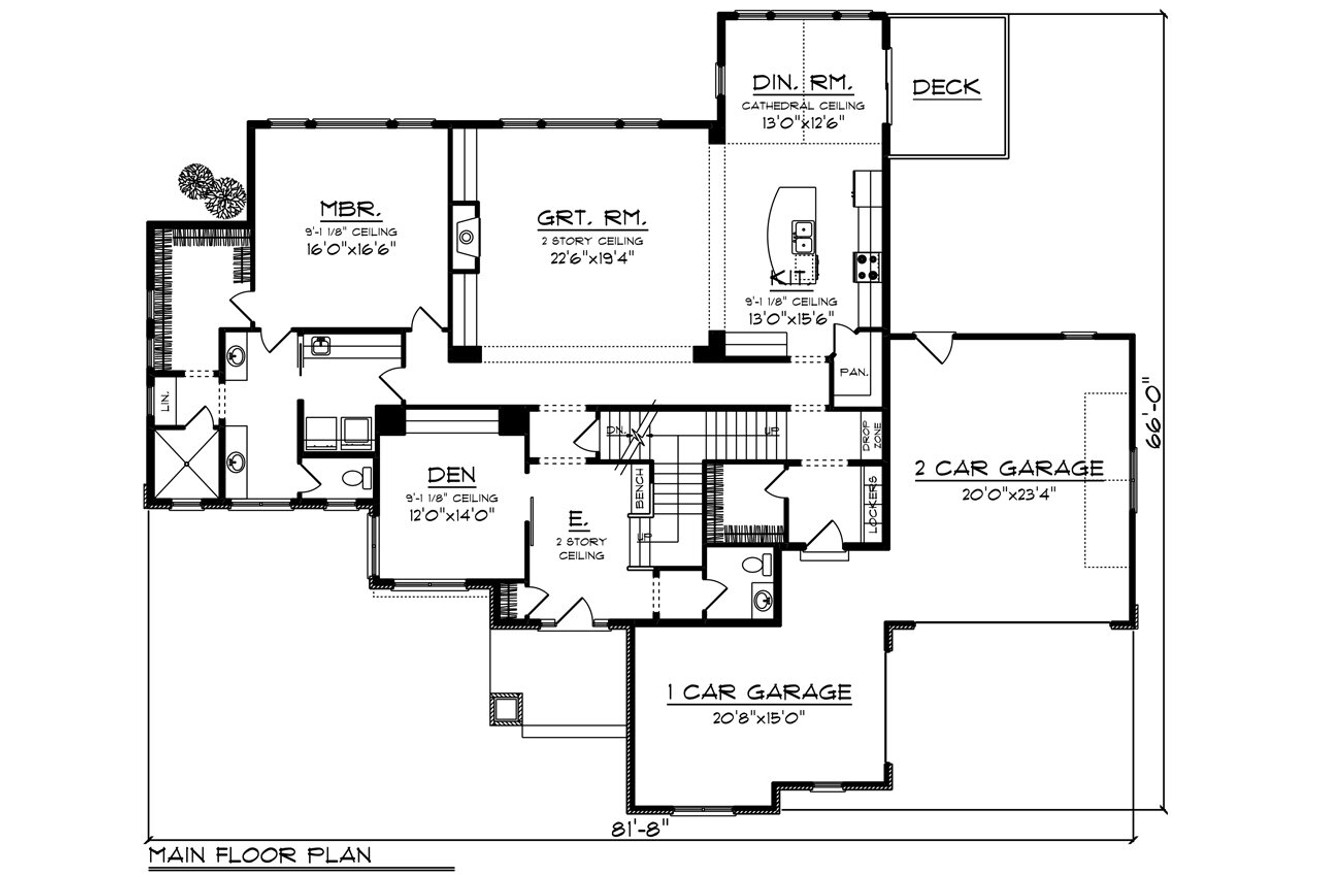 Craftsman House Plan - 17239 - 1st Floor Plan