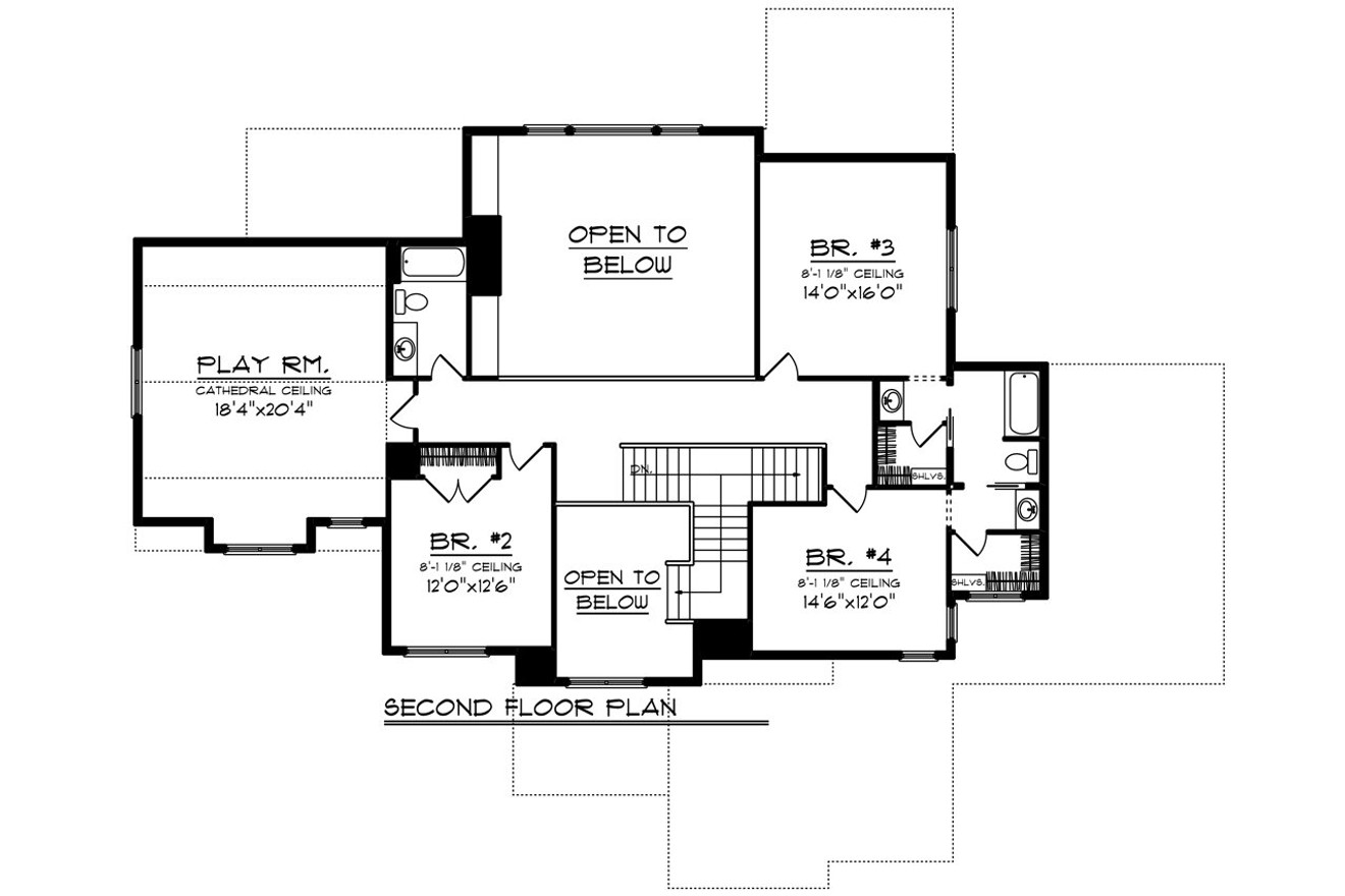 Secondary Image - Craftsman House Plan - 17239 - 2nd Floor Plan