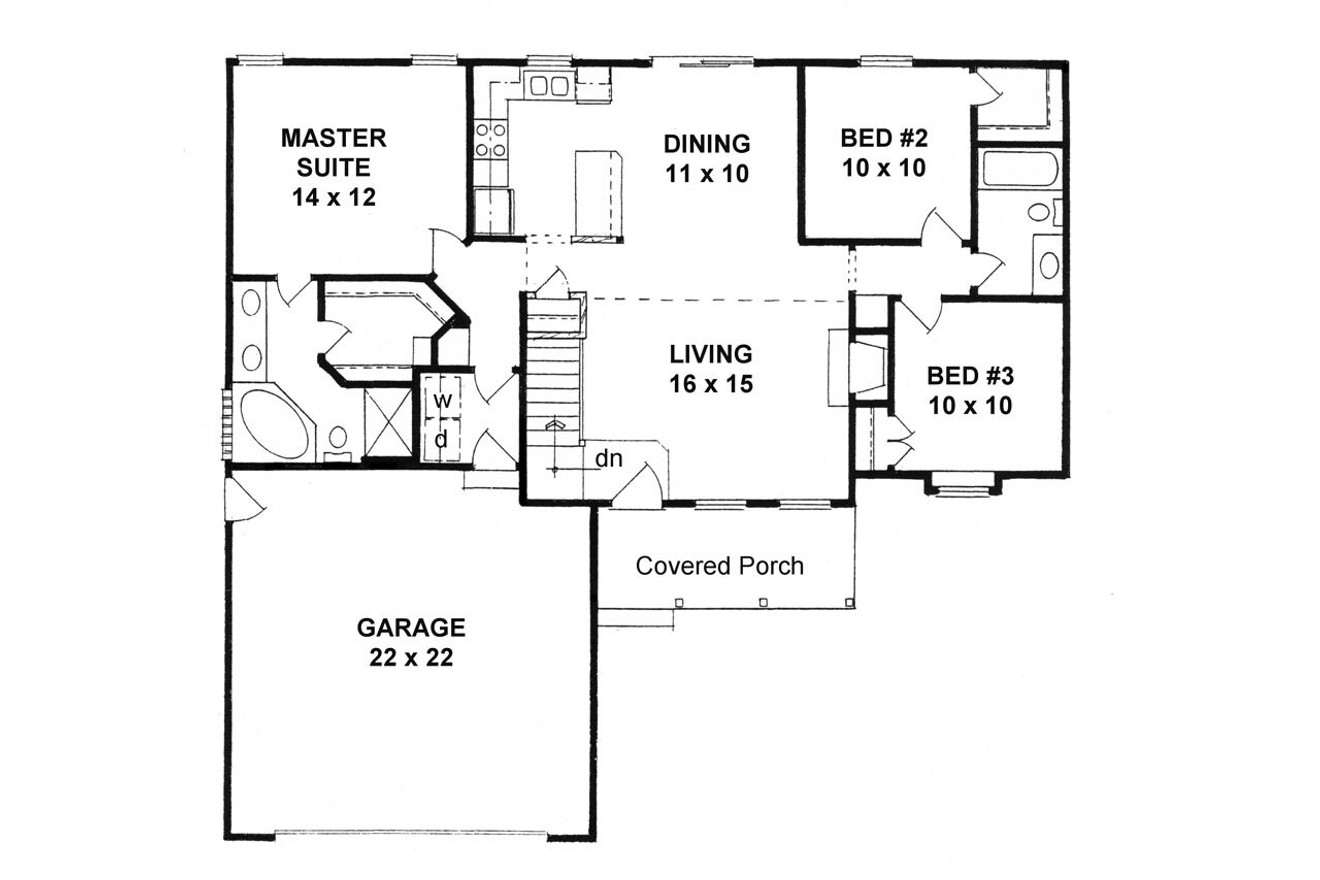 Traditional House Plan - 17259 - 1st Floor Plan