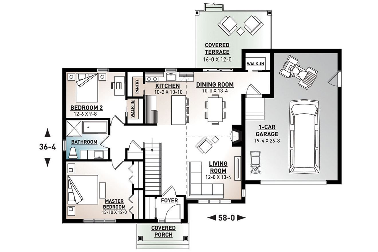 Craftsman House Plan - Barrington 2 17436 - 1st Floor Plan