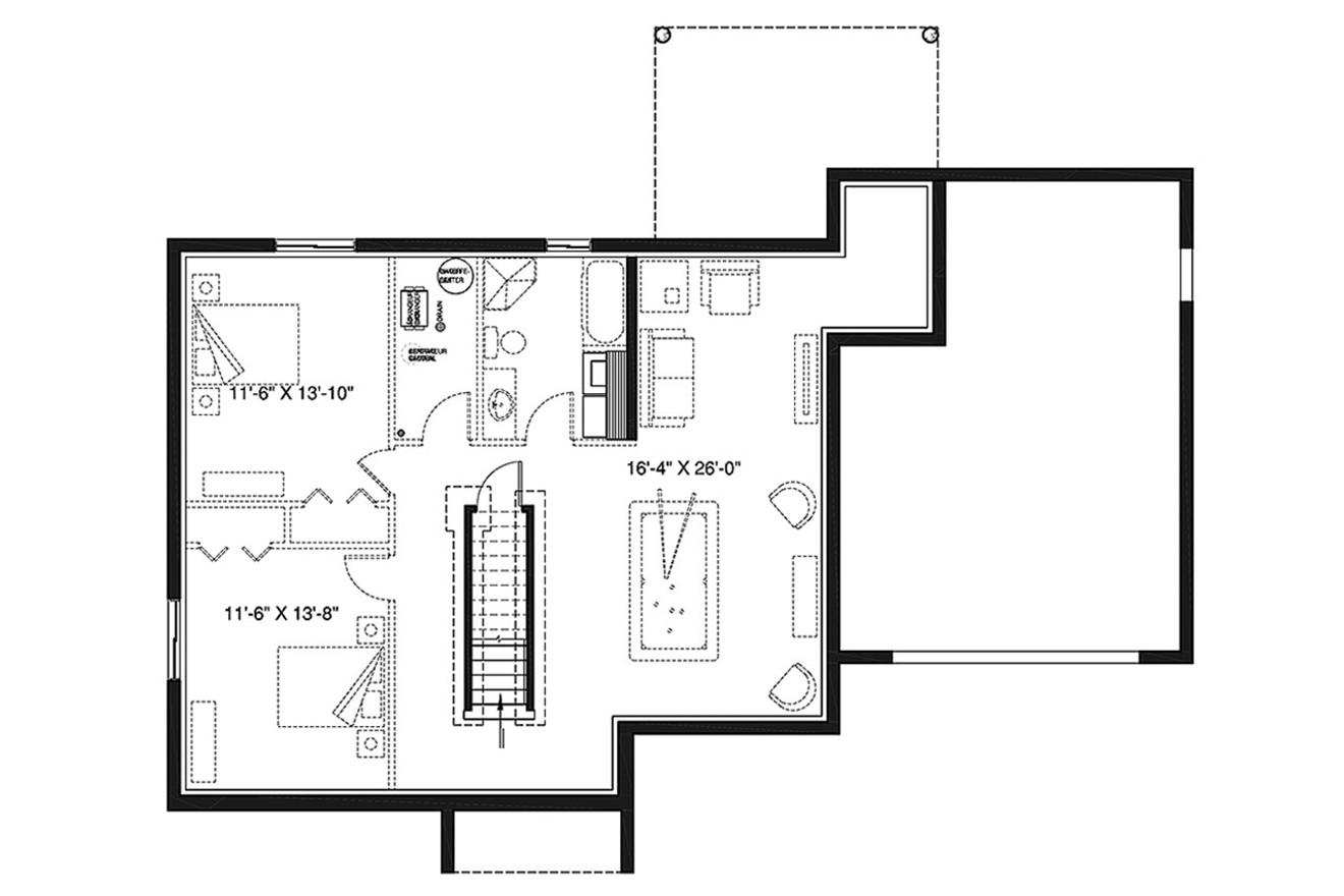 Craftsman House Plan - Barrington 2 17436 - Basement Floor Plan