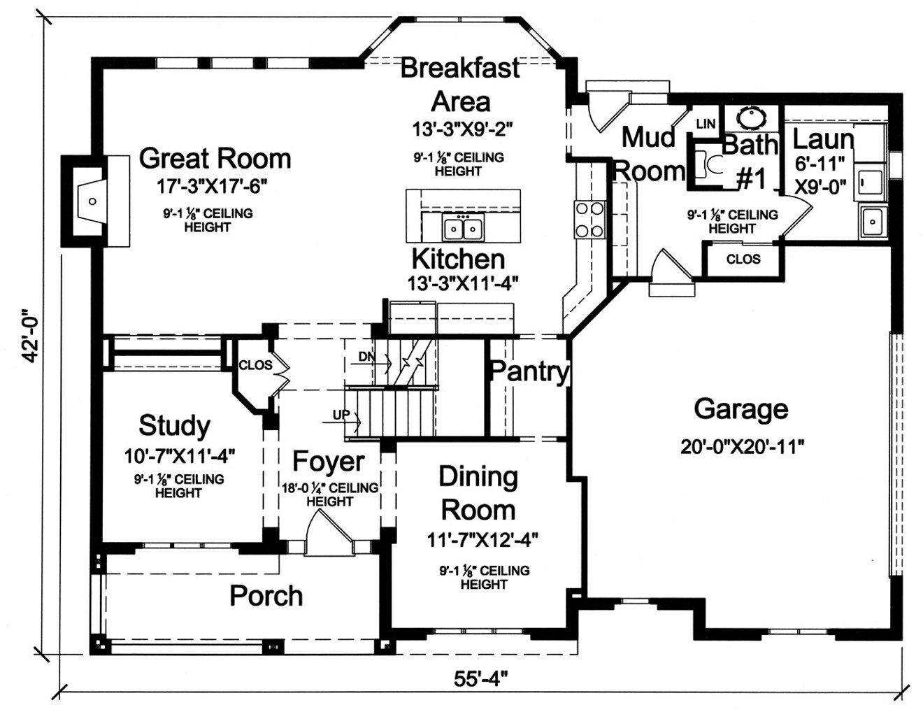 Craftsman House Plan - Wisteria Hall 17489 - 1st Floor Plan