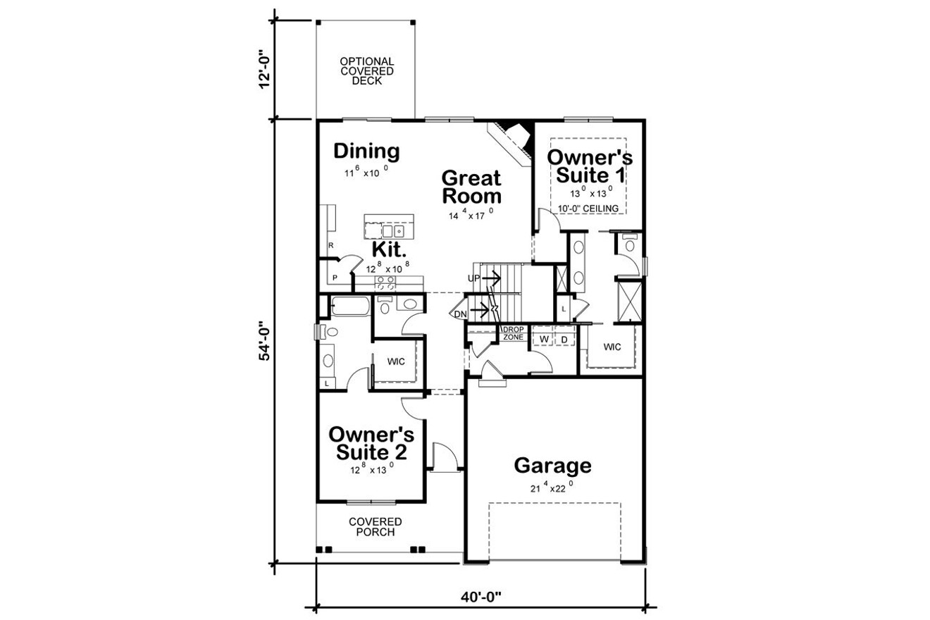 Craftsman House Plan - Cedar Ridge 17588 - 1st Floor Plan