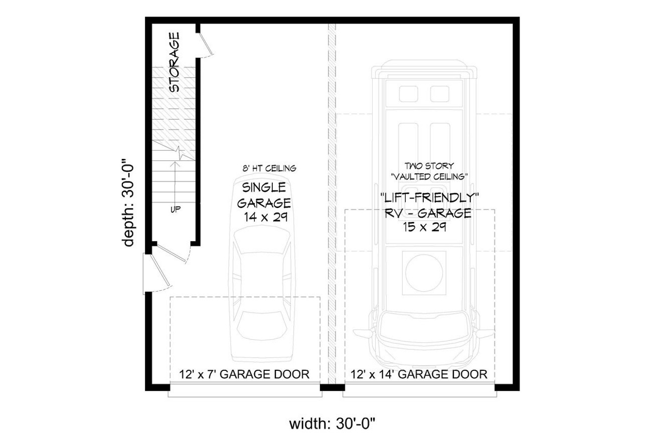Modern House Plan - Federal Way 17629 - 1st Floor Plan