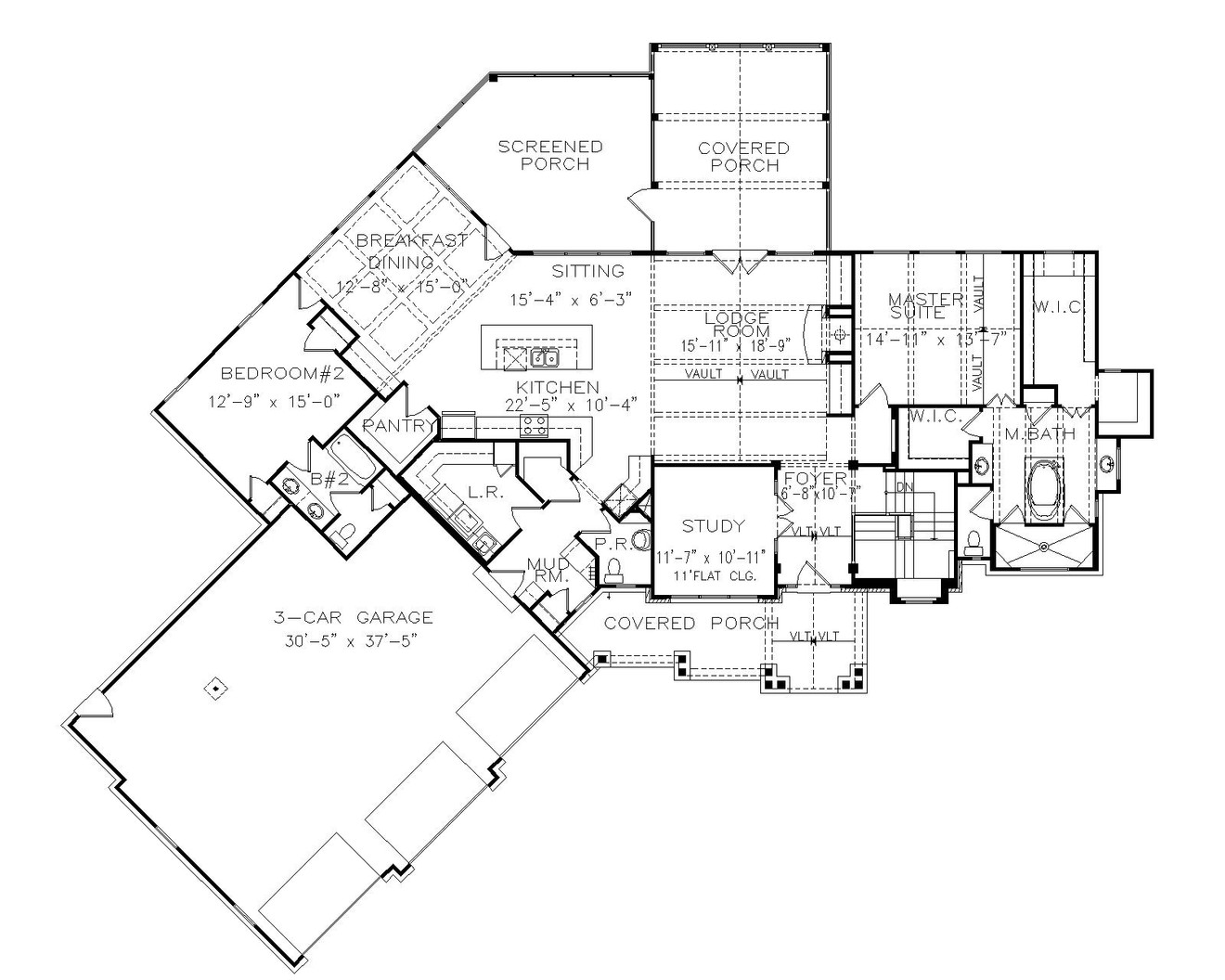Craftsman House Plan - Lakeview Cottage 17634 - 1st Floor Plan