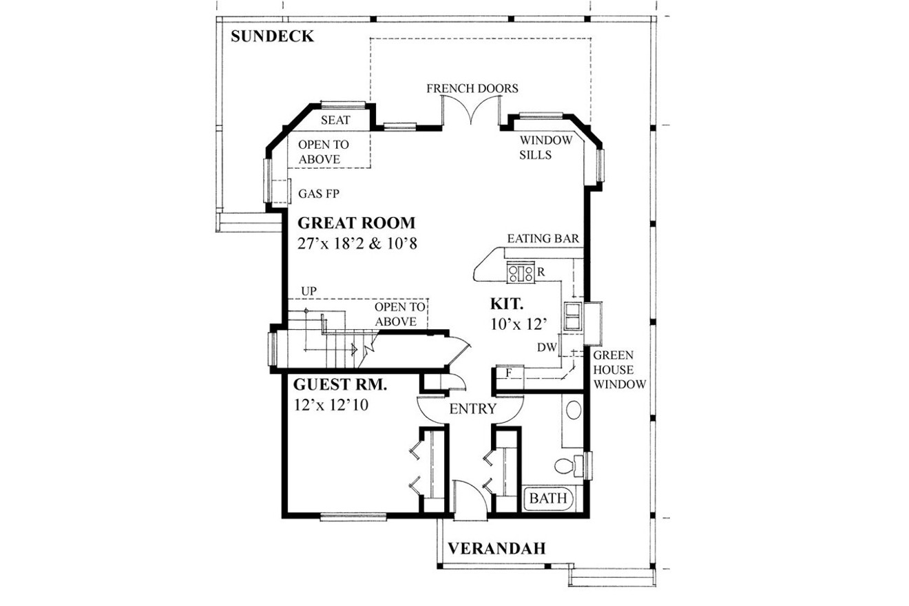 Cottage House Plan - 18156 - 1st Floor Plan