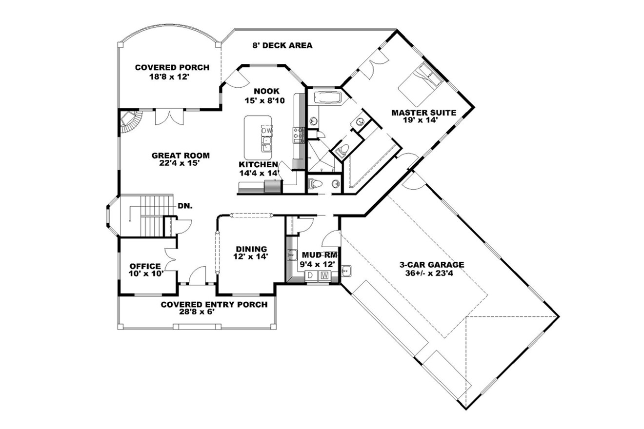 Craftsman House Plan - 18265 - 1st Floor Plan