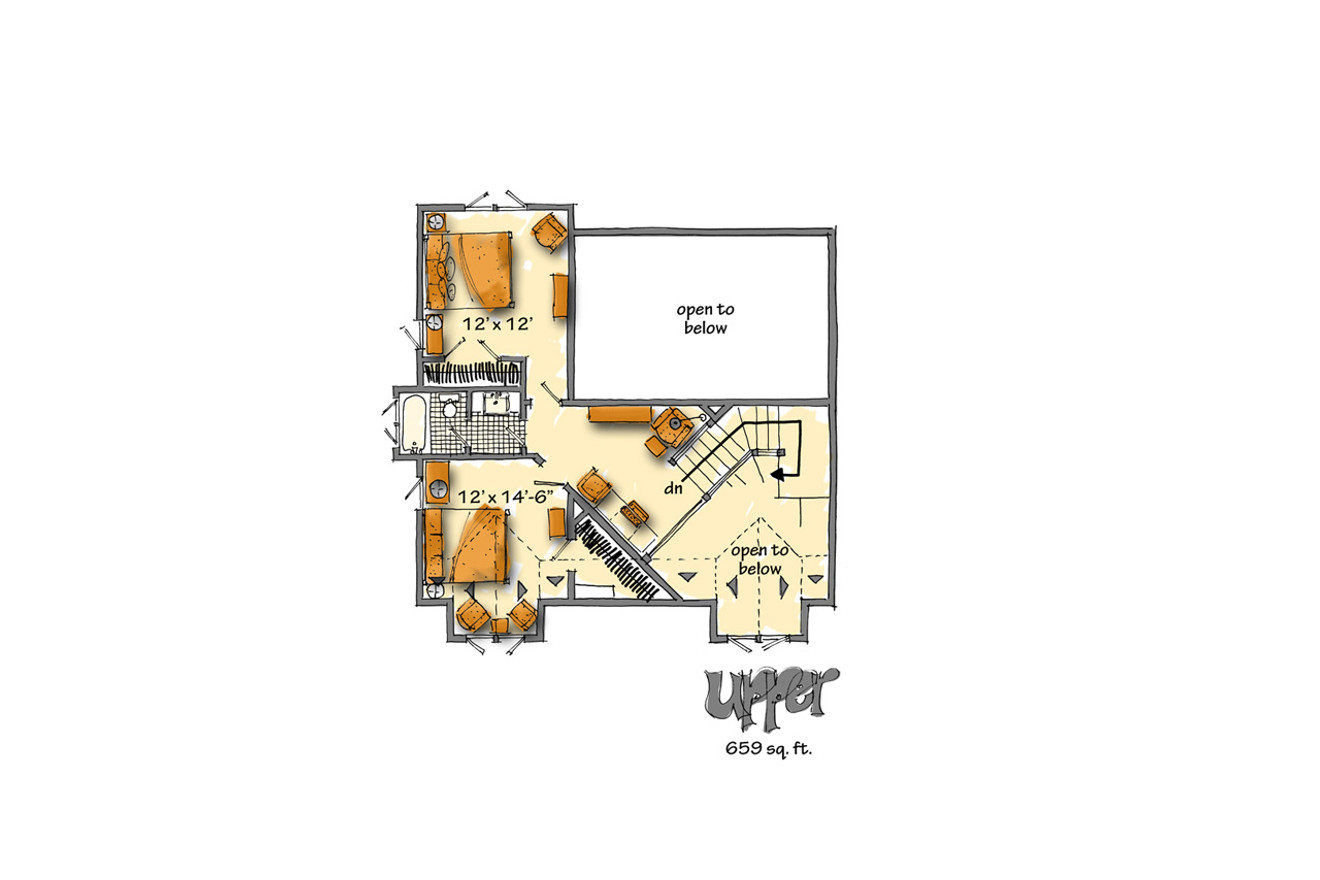 Secondary Image - Country House Plan - Coal Creek II 18409 - 2nd Floor Plan