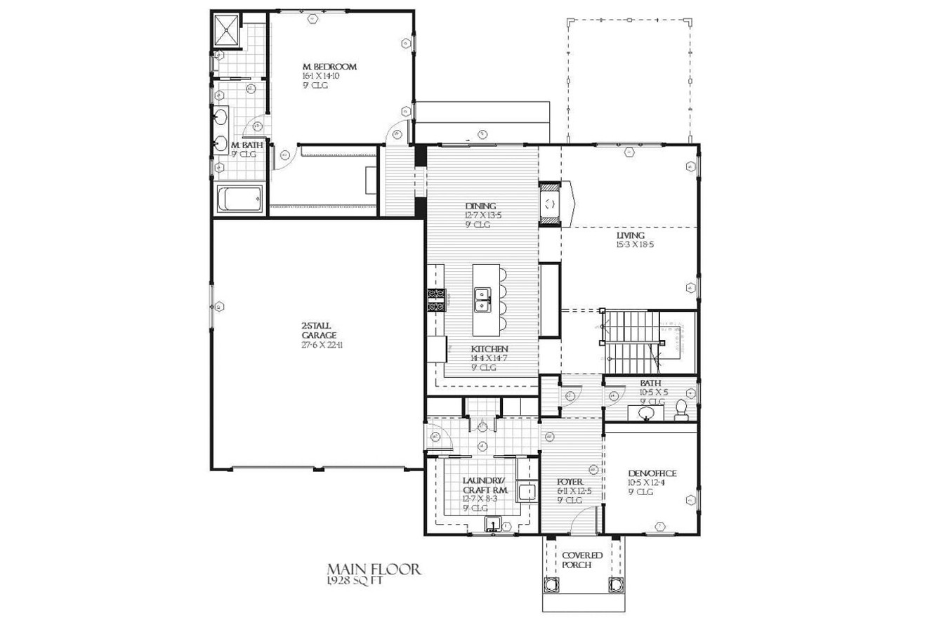 Traditional House Plan - Mackinaw 18469 - 1st Floor Plan