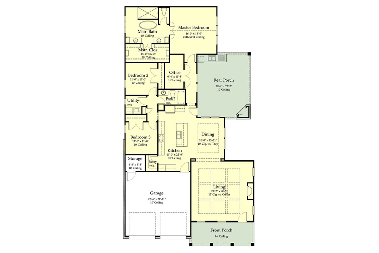 Southern House Plan - 18563 - 1st Floor Plan