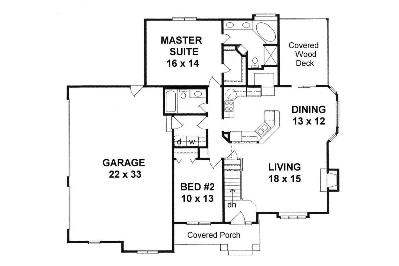 Traditional House Plan - 18626 - 1st Floor Plan