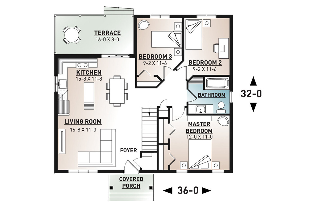 Country House Plan - Miranda 5 18698 - 1st Floor Plan