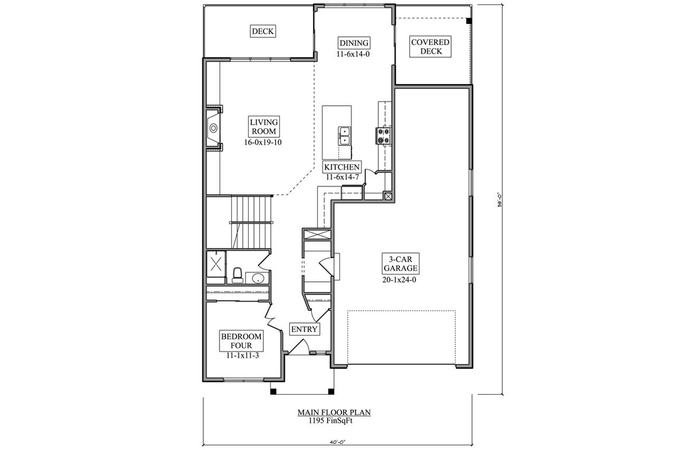 Modern House Plan - Tarpon 18927 - 1st Floor Plan