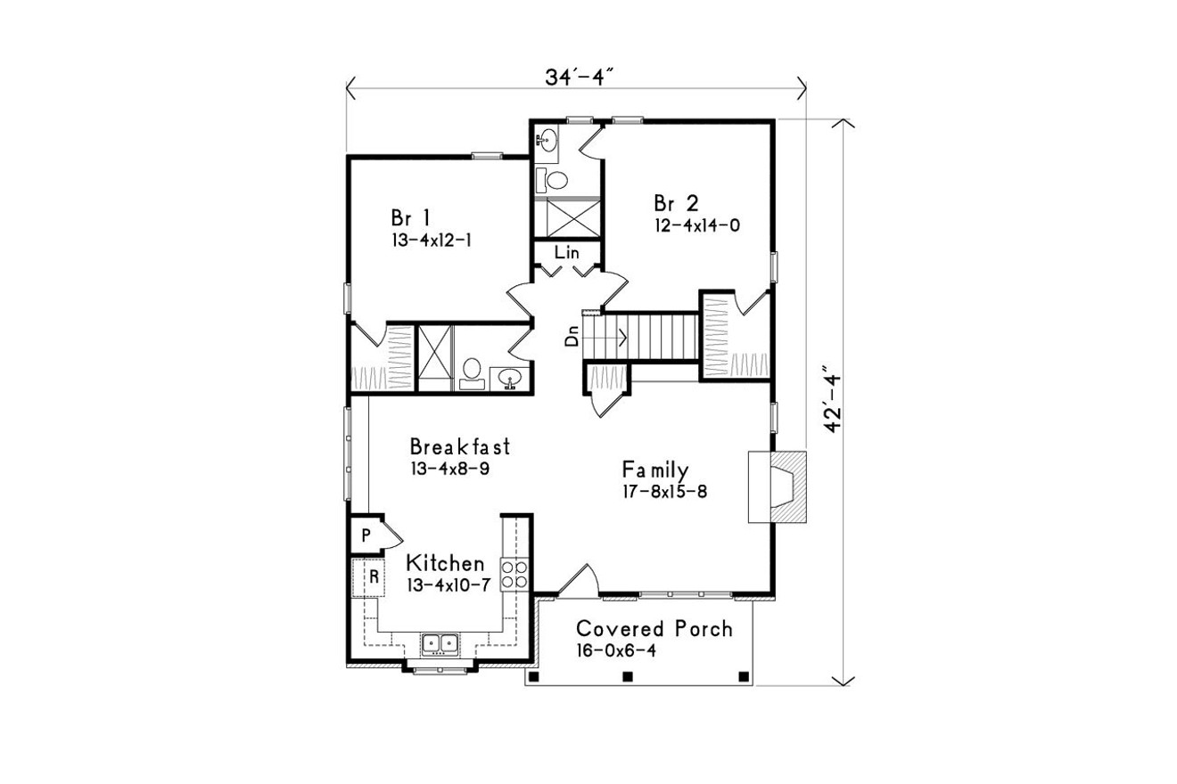 Cottage House Plan - 18947 - 1st Floor Plan