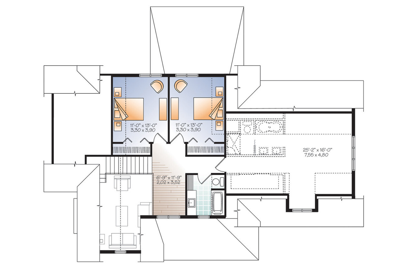 Secondary Image - Country House Plan - Gailon 4 19058 - 2nd Floor Plan
