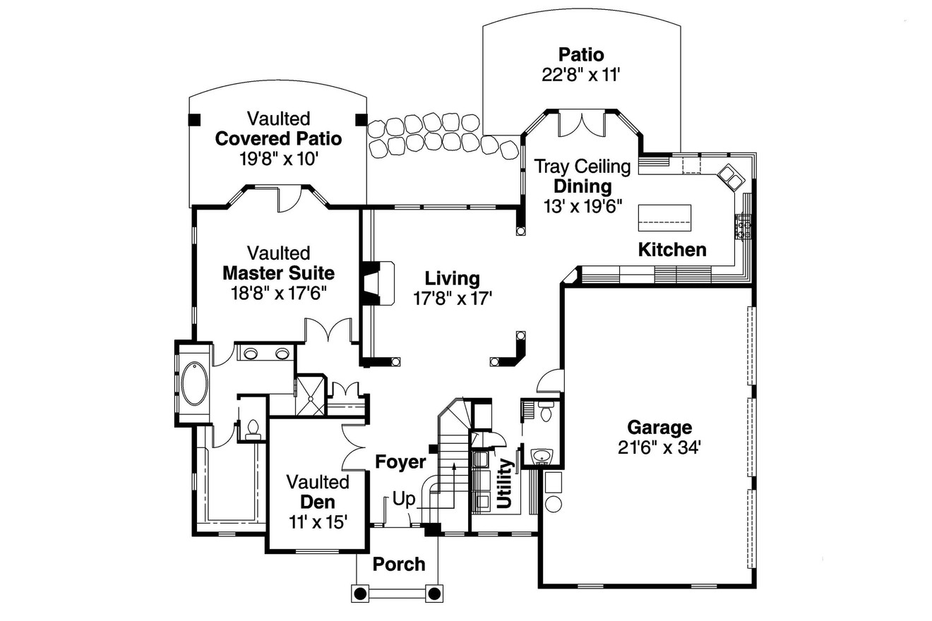 European House Plan - Southwick 19261 - 1st Floor Plan