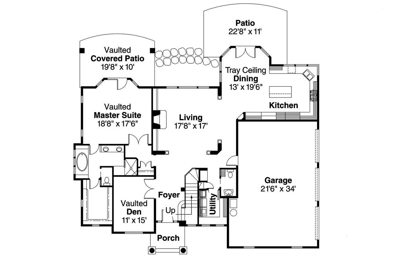 European House Plan - Southwick 19261 - 1st Floor Plan