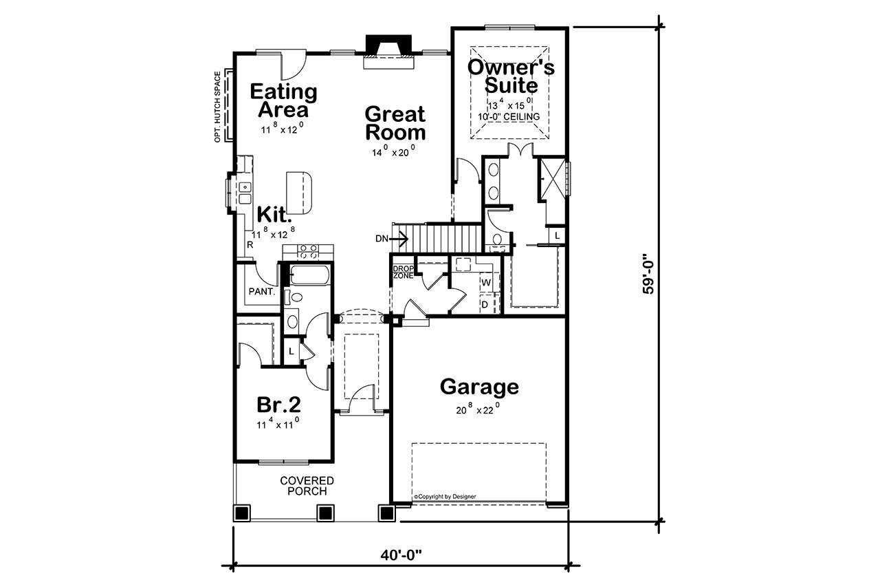 Craftsman House Plan - Telluride Grove 19274 - 1st Floor Plan