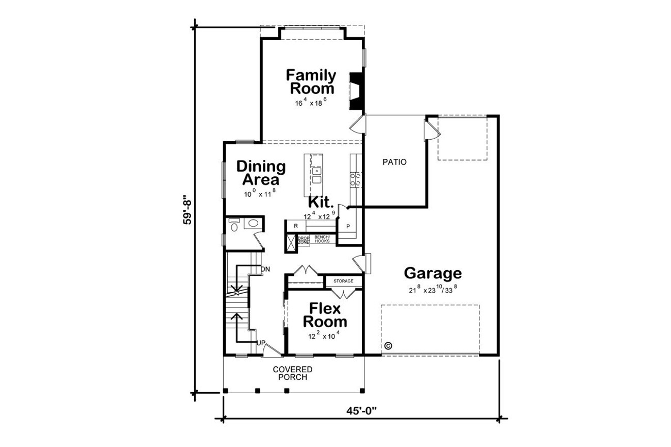 Farmhouse House Plan - Redwood Farm 19282 - 1st Floor Plan