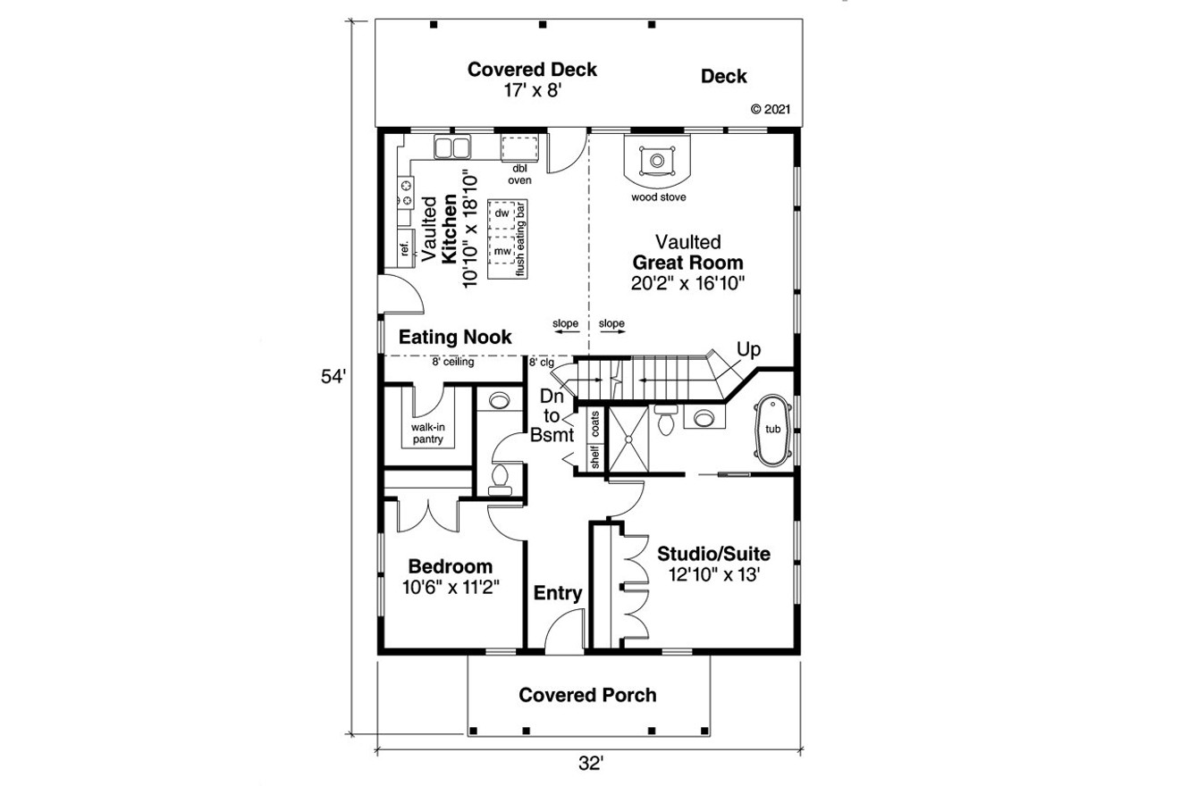 Cottage House Plan - Mosier 19379 - 1st Floor Plan