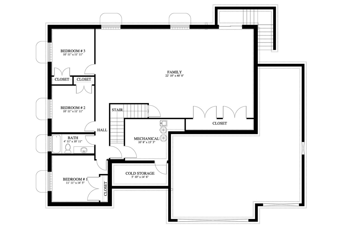 Ranch House Plan - Maria 19442 - Basement Floor Plan