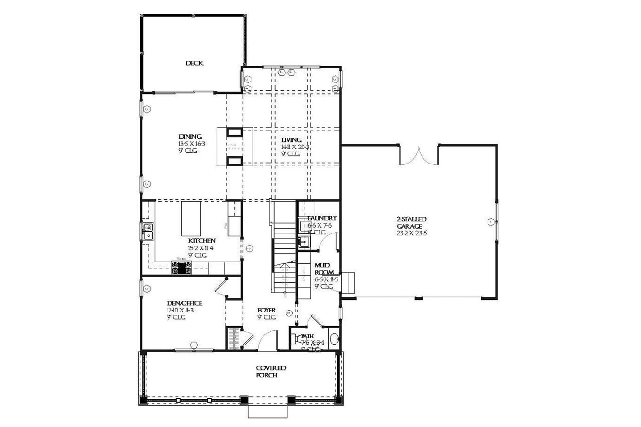 Cape Cod House Plan - Ivanhoe 19459 - 1st Floor Plan