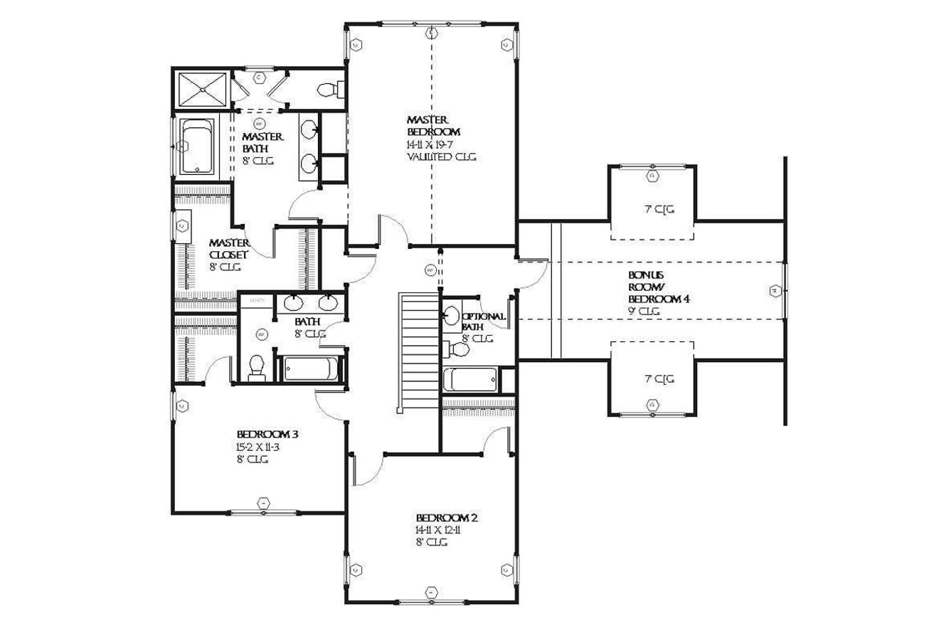 Secondary Image - Cape Cod House Plan - Ivanhoe 19459 - 2nd Floor Plan