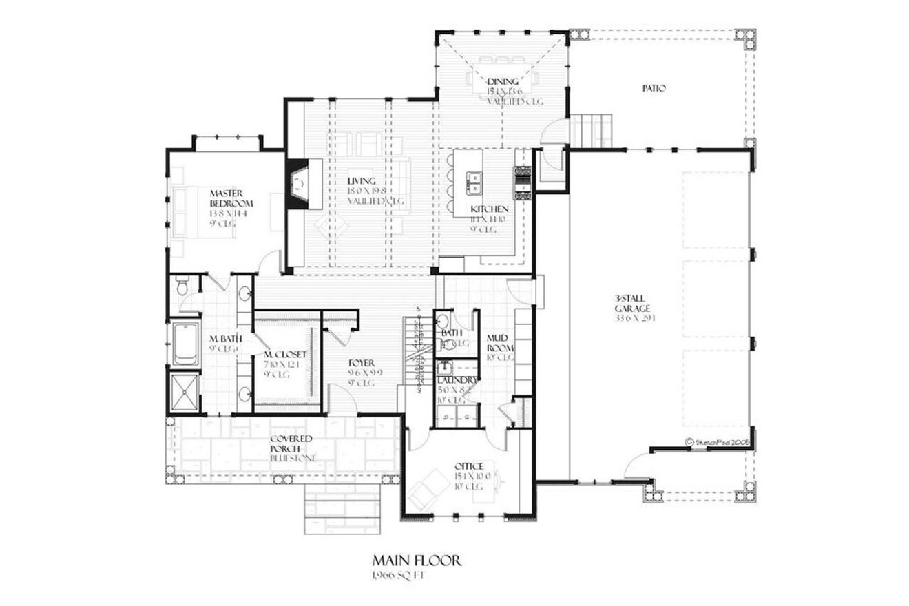 European House Plan - Storeybook 19529 - 1st Floor Plan