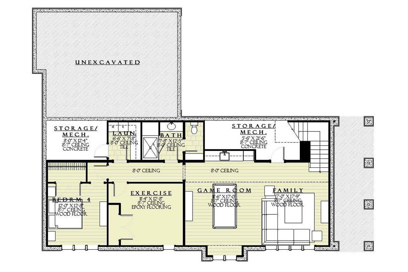 Bungalow House Plan - Chestnut 19608 - Basement Floor Plan
