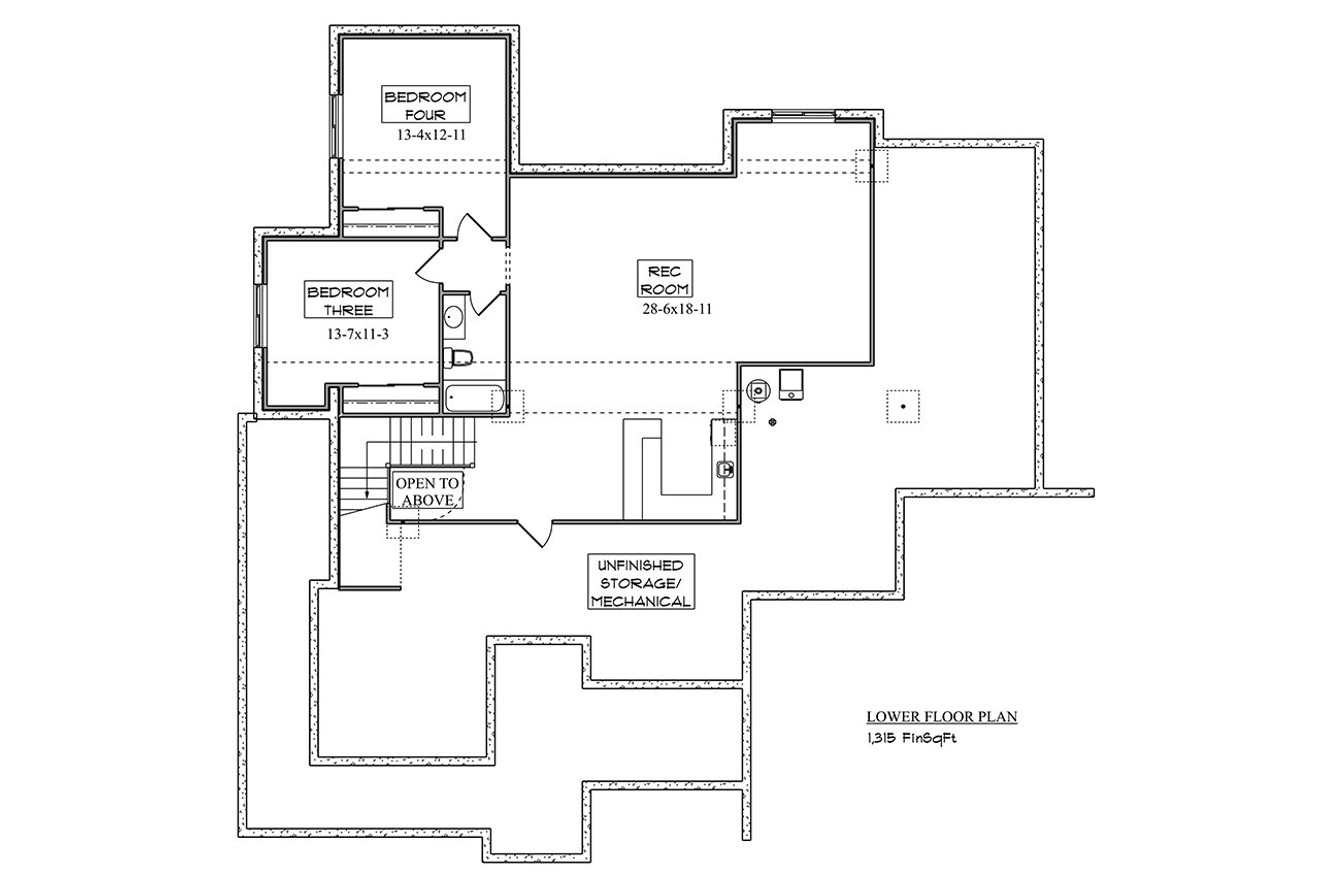 Ranch House Plan - Dillon 19737 - Basement Floor Plan