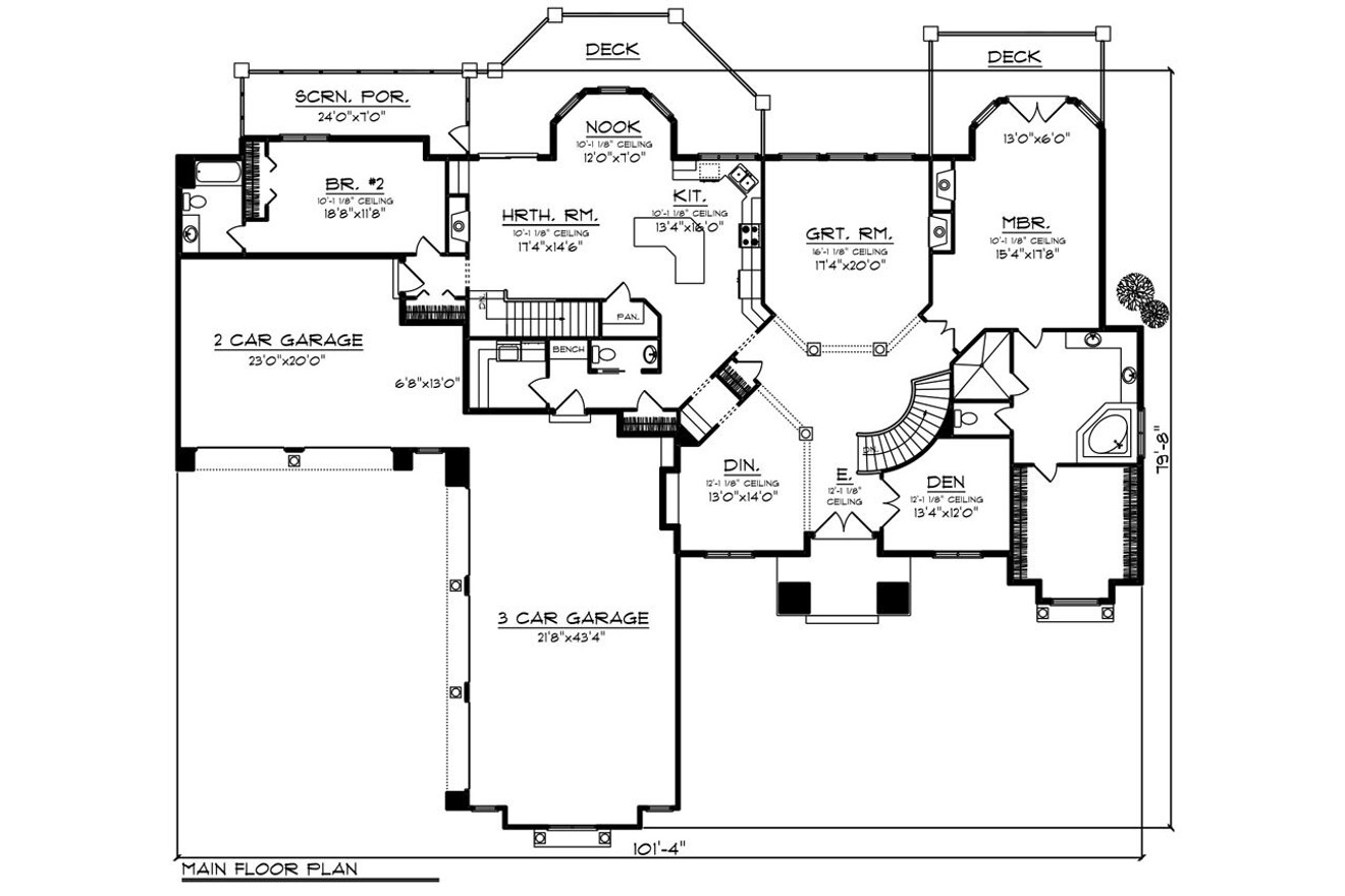 Tuscan House Plan - 19775 - 1st Floor Plan