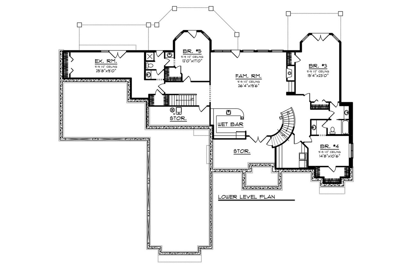 Tuscan House Plan - 19775 - Basement Floor Plan
