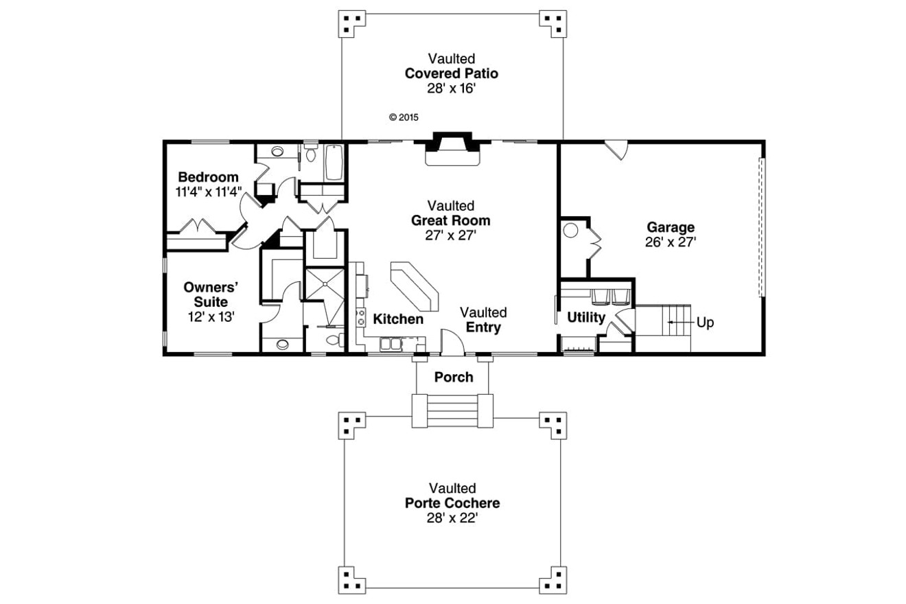 Lodge Style House Plan - Spindrift 19938 - 1st Floor Plan
