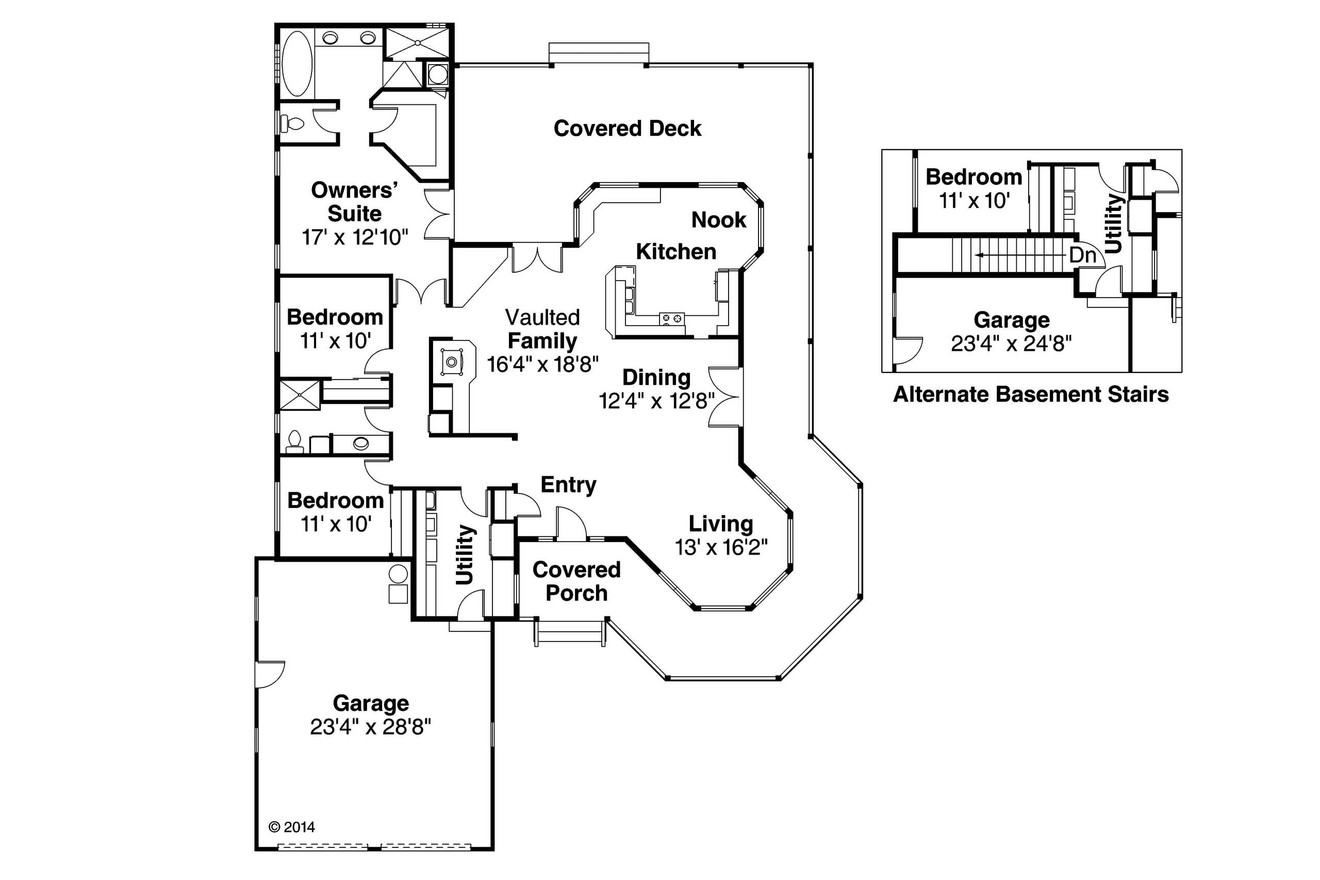 Country House Plan - Cortland 20057 - 1st Floor Plan