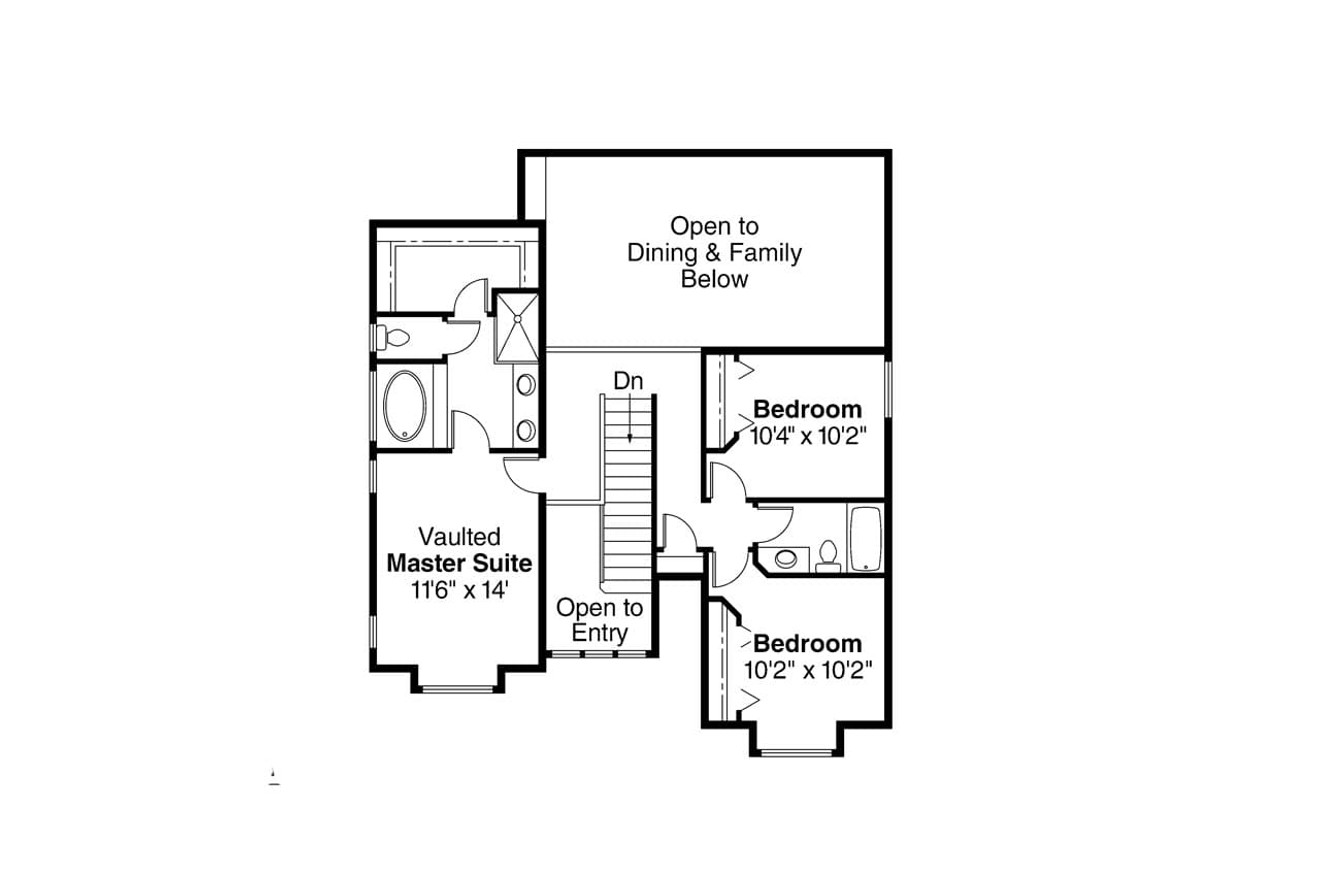 Secondary Image - Country House Plan - Kaitlyn 20063 - 2nd Floor Plan