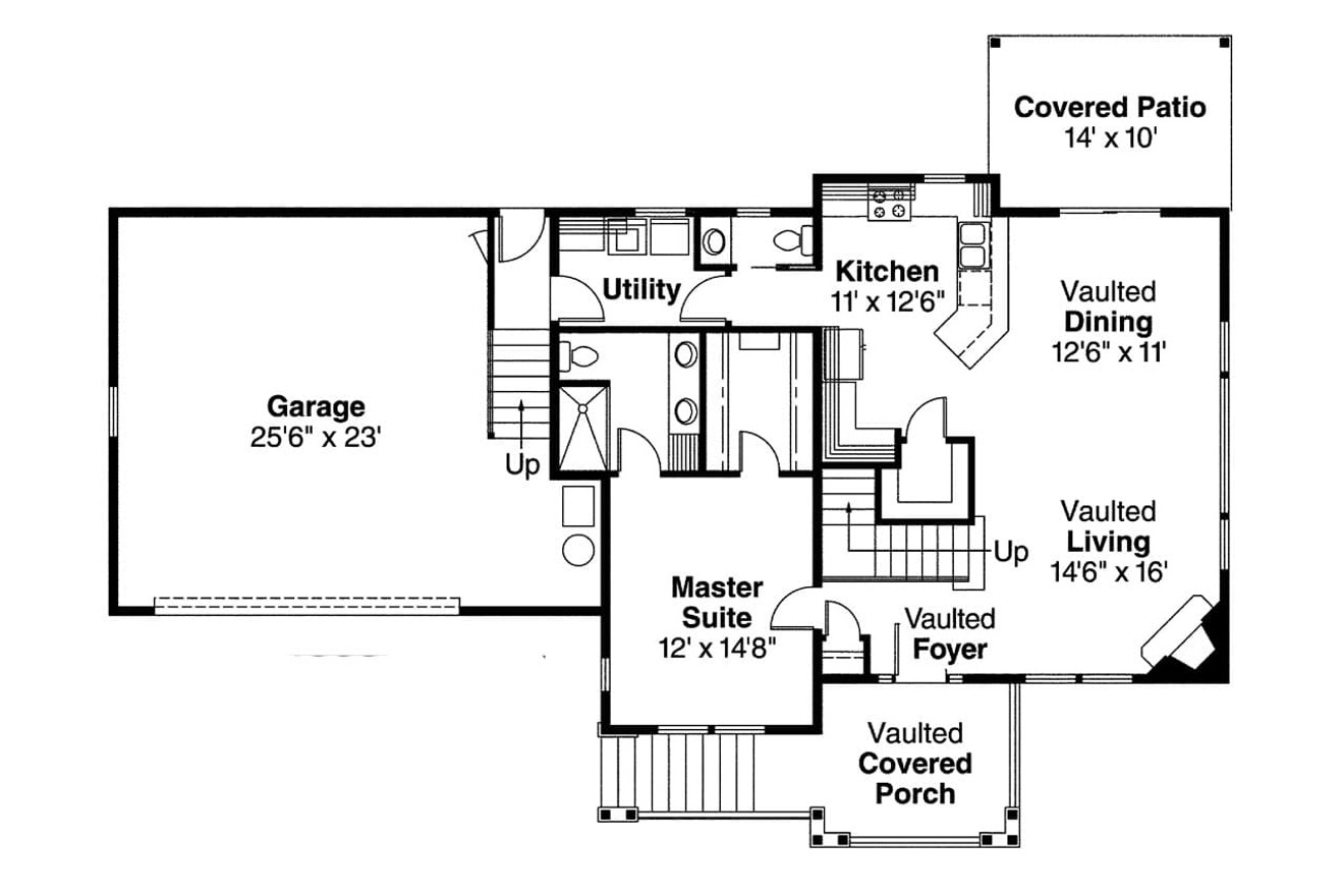 Craftsman House Plan - Mathis 20072 - 1st Floor Plan