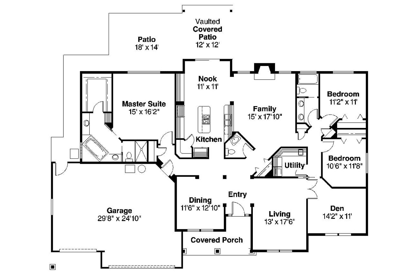 Traditional House Plan - Spencer 20117 - 1st Floor Plan
