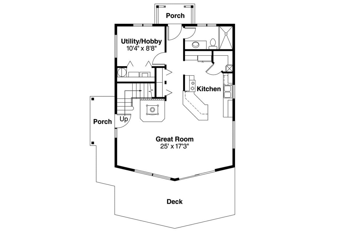 A-Frame House Plan - Arnett 20155 - 1st Floor Plan