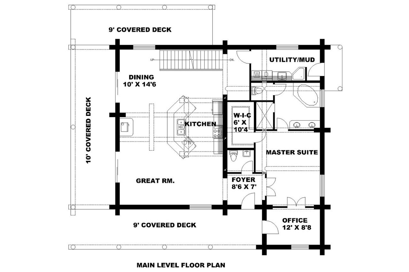 Lodge Style House Plan - 20500 - 1st Floor Plan