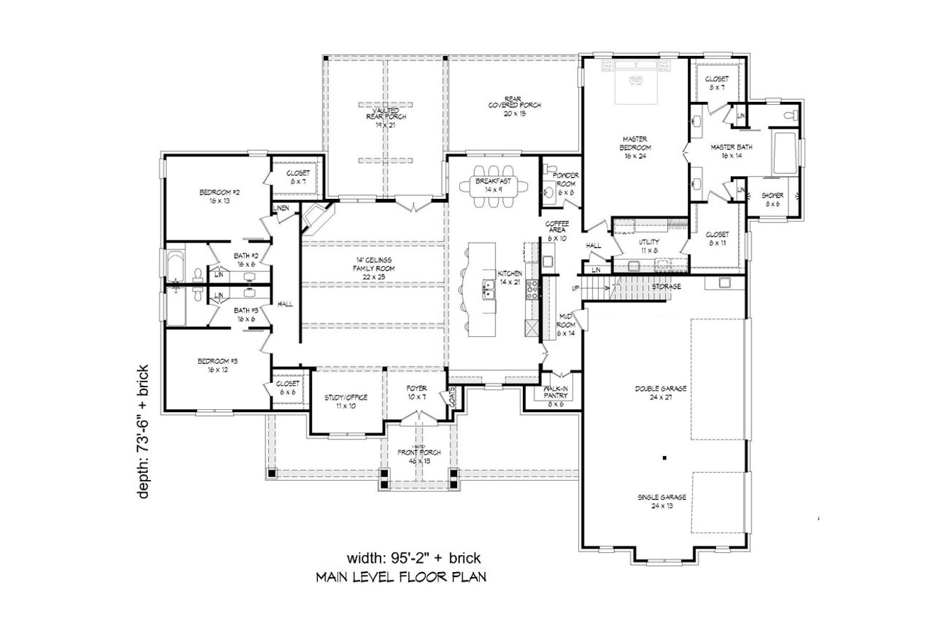 Craftsman House Plan - Aggie Ranch 20781 - 1st Floor Plan