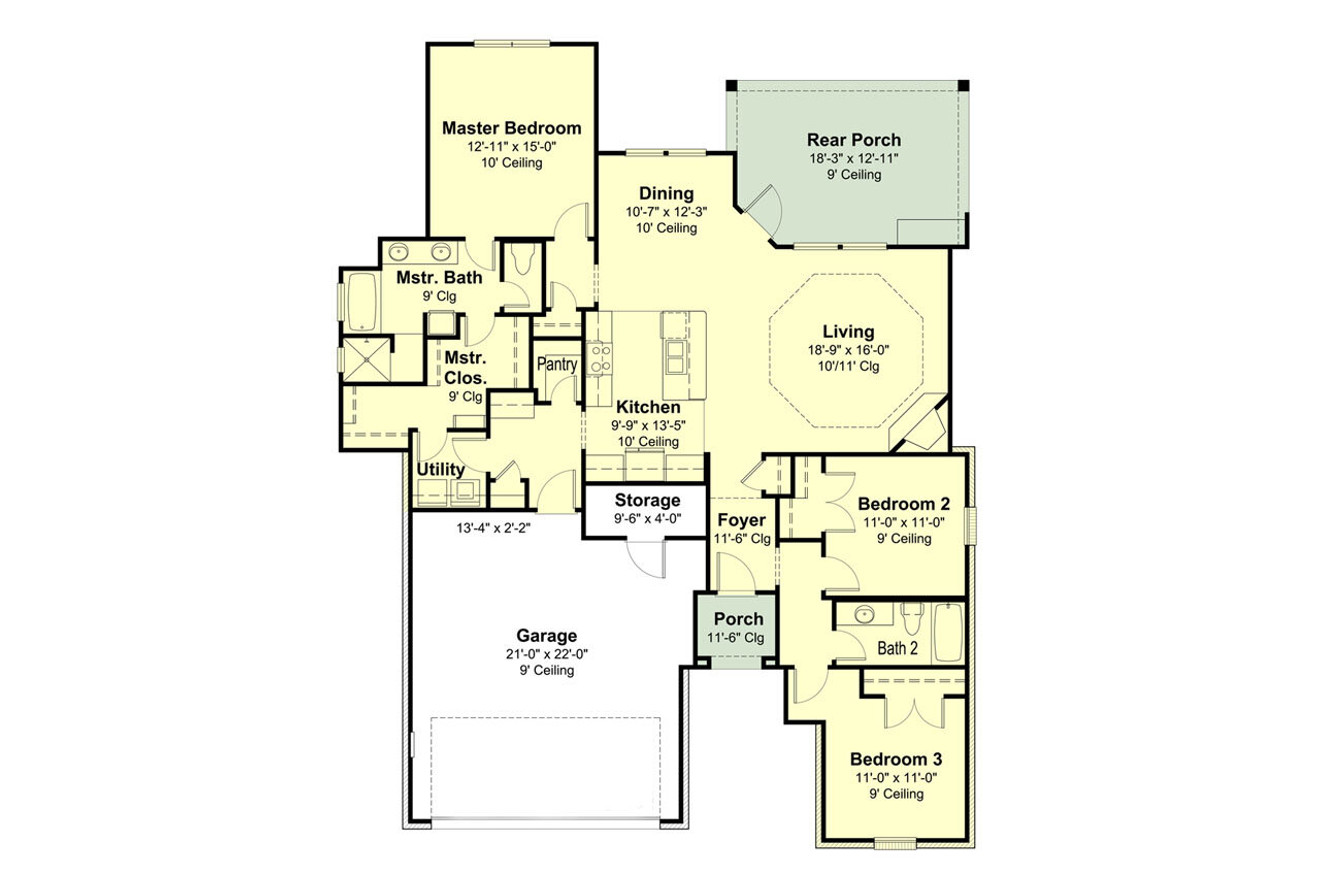 European House Plan - 20979 - 1st Floor Plan