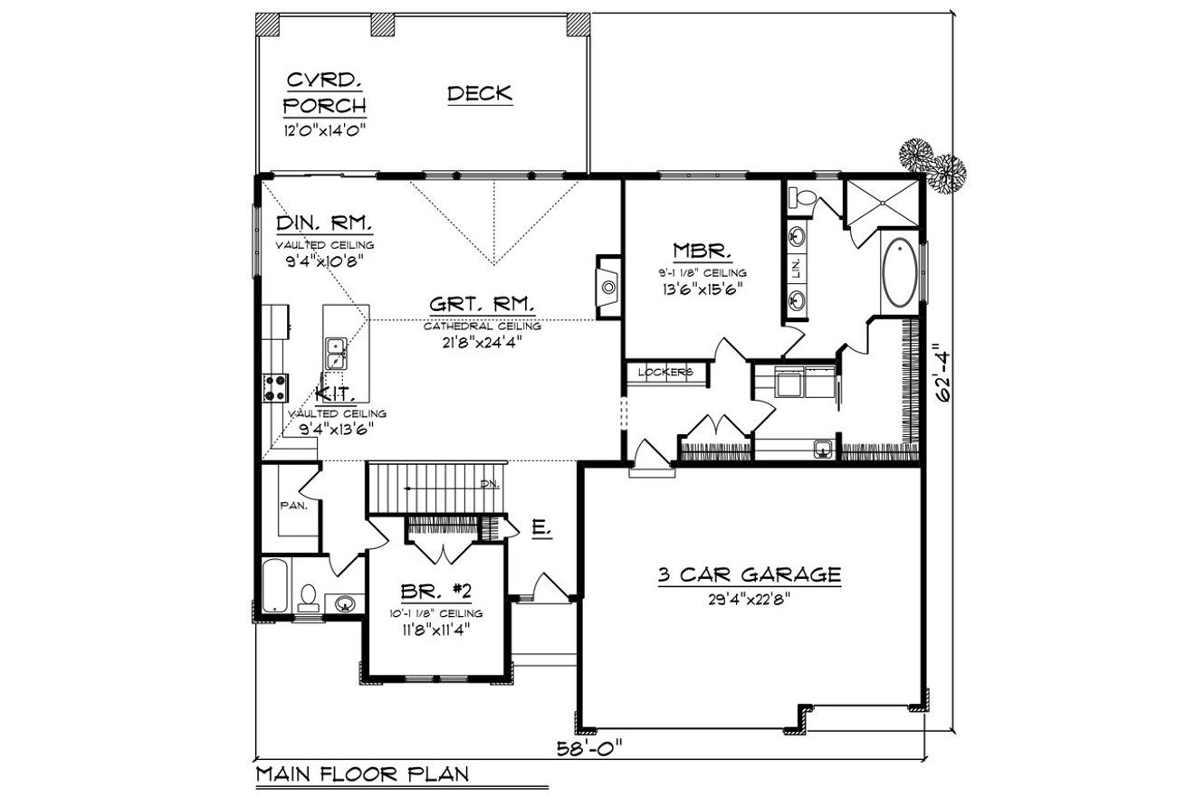 Prairie House Plan - 21133 - 1st Floor Plan