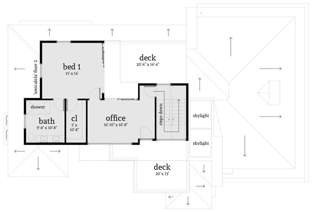 Secondary Image - Modern House Plan - Amicalola 21195 - 2nd Floor Plan
