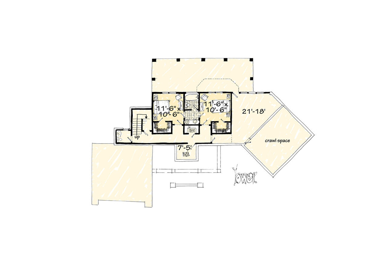 Secondary Image - Craftsman House Plan - Saddleback 21356 - Basement Floor Plan